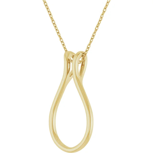14K Yellow Gold Ring Holder 18" Necklace