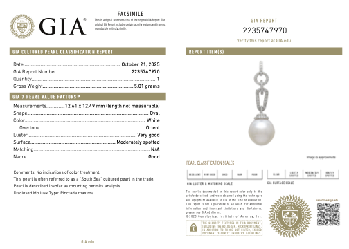 South Sea Cultured Pearl and Diamond Necklace