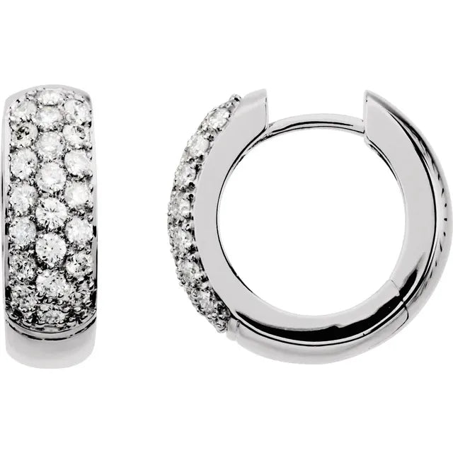 Natural Diamond Hoop Earrings