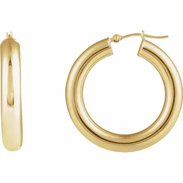 14K Yellow Gold Hoop Earrings