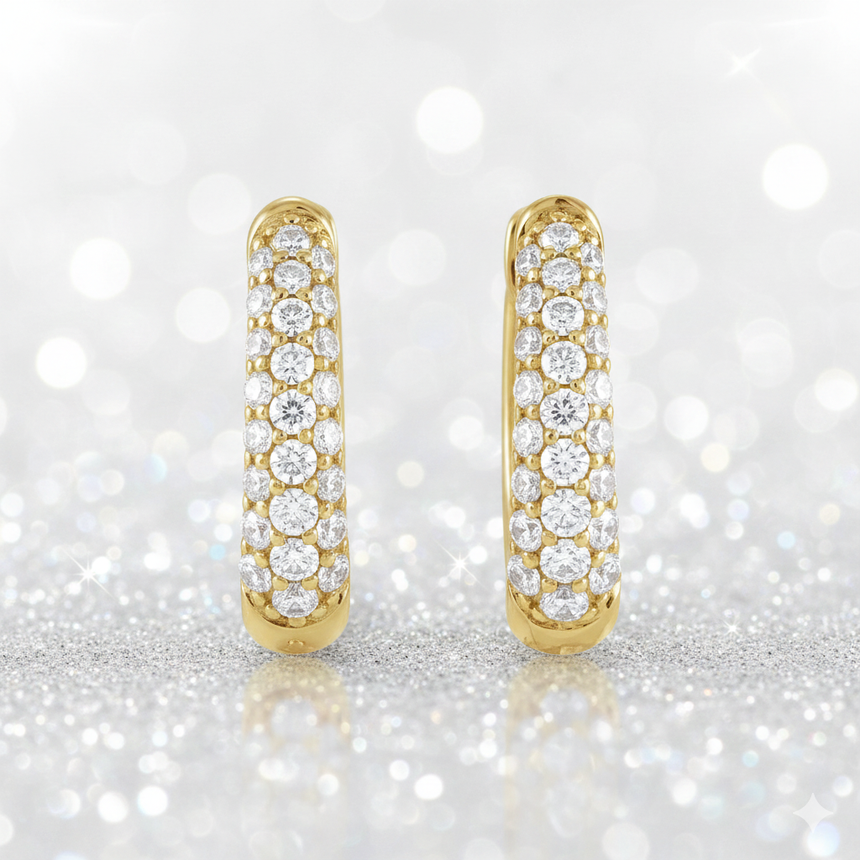 Natural Diamond Hoop Earrings