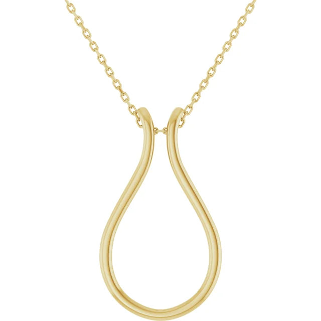 14K Yellow Gold Ring Holder 18" Necklace