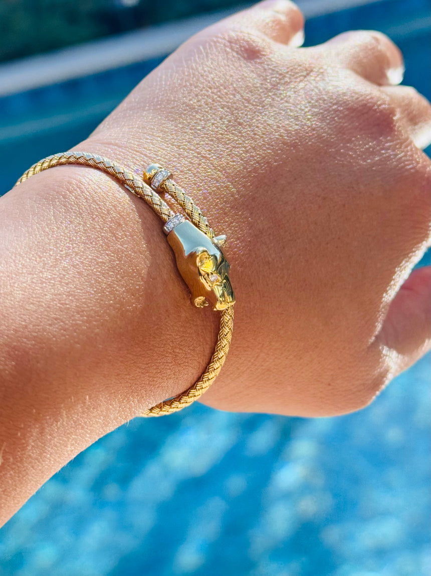 18K Two-tone Cuff Bracelet