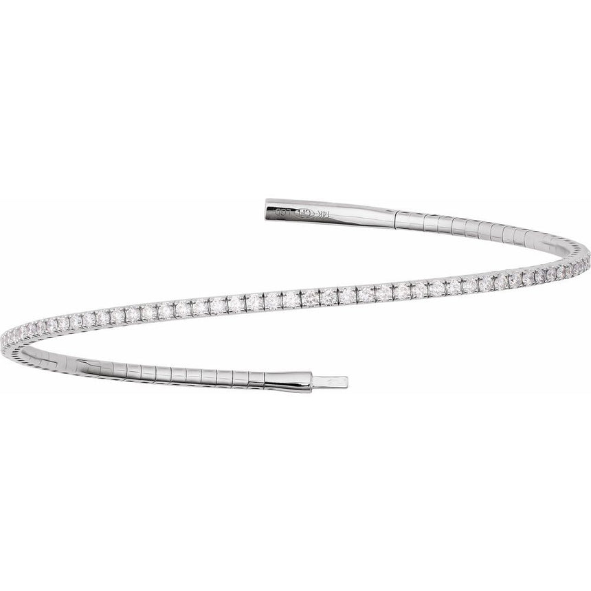 Bracelet 14K White Gold 1 1/2 CTW Natural Diamond Flexible Bangle
