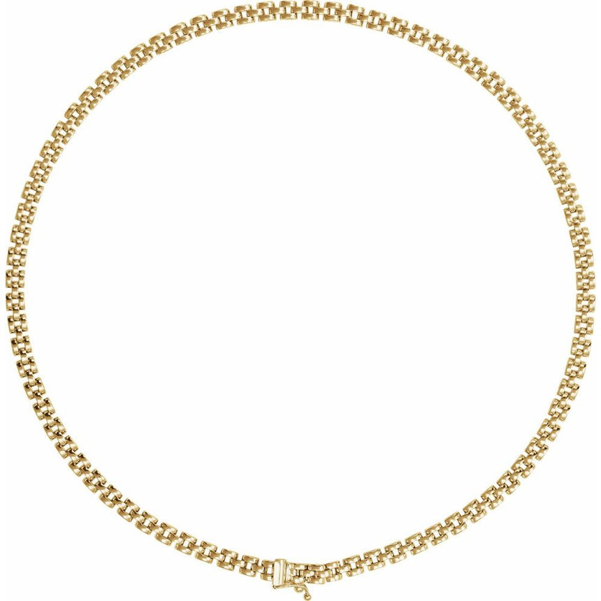 14K Yellow Gold Panther Chain Necklace -16"