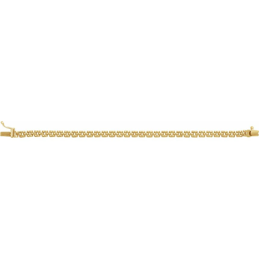 14K Yellow Gold Panther Chain Bracelet-6.5"