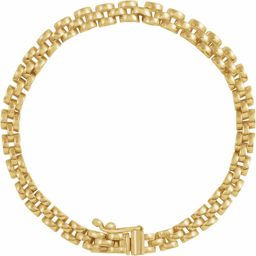 14K Yellow Gold Panther Chain Bracelet-6.5"