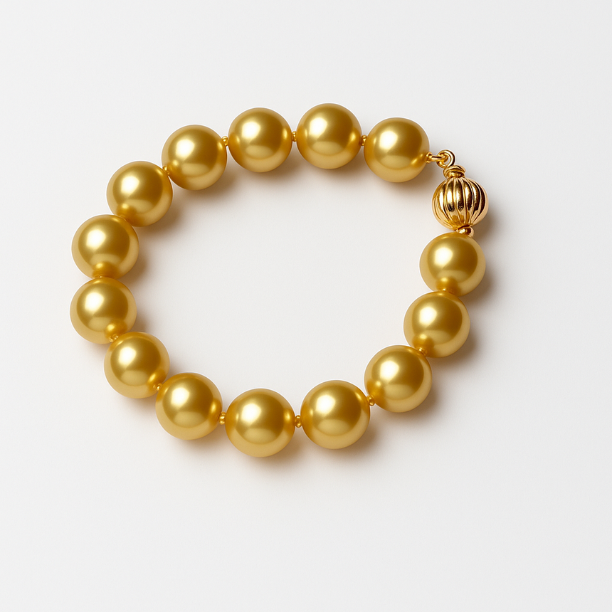 Natural Cultured Golden South Sea Pearl Bracelet