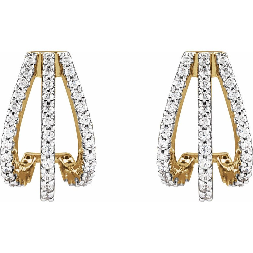 14k Yellow Gold Natural Diamond Earrings