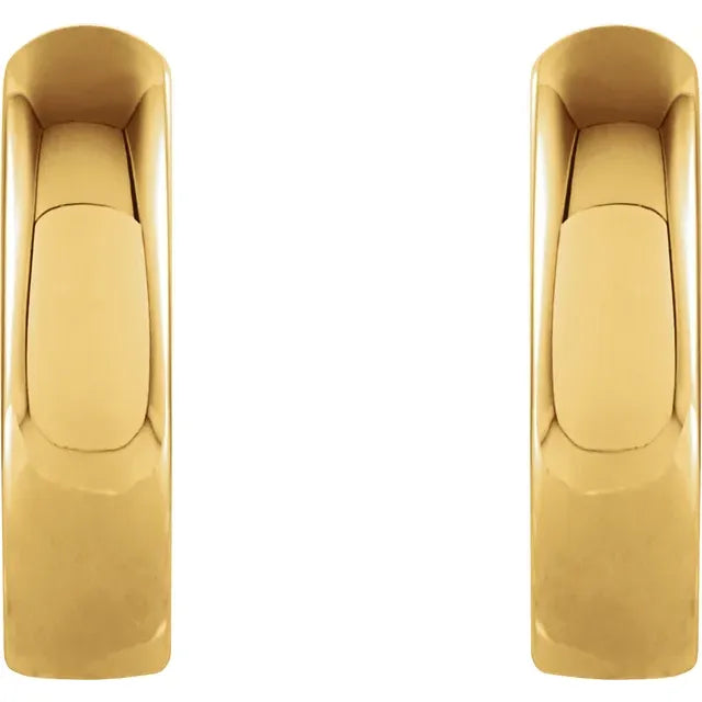 14K Yellow Gold Solid Hinged Hoop Earrings