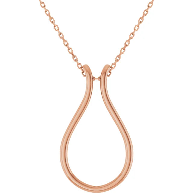 14K Yellow Gold Ring Holder 18" Necklace