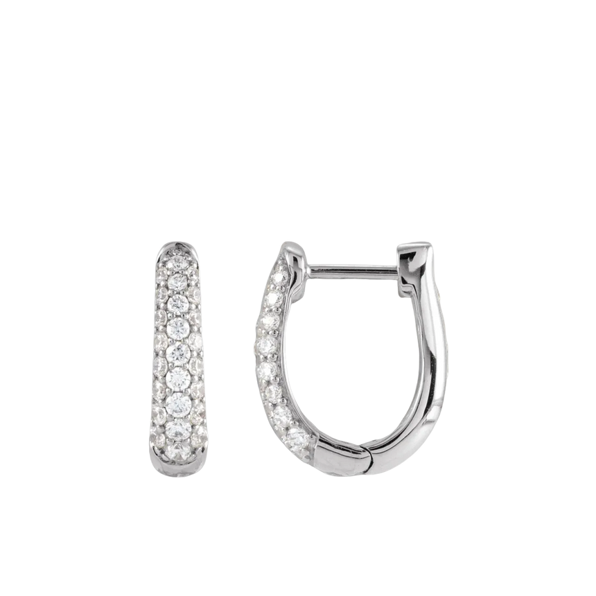 Natural Diamond Hoop Earrings