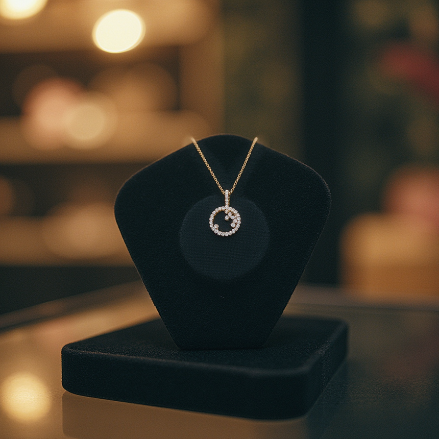 Diamond Scattered Circle 16-18" Necklace