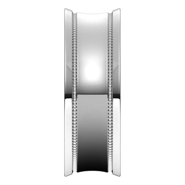 Platinum  Milgrain Concave with Edge Band